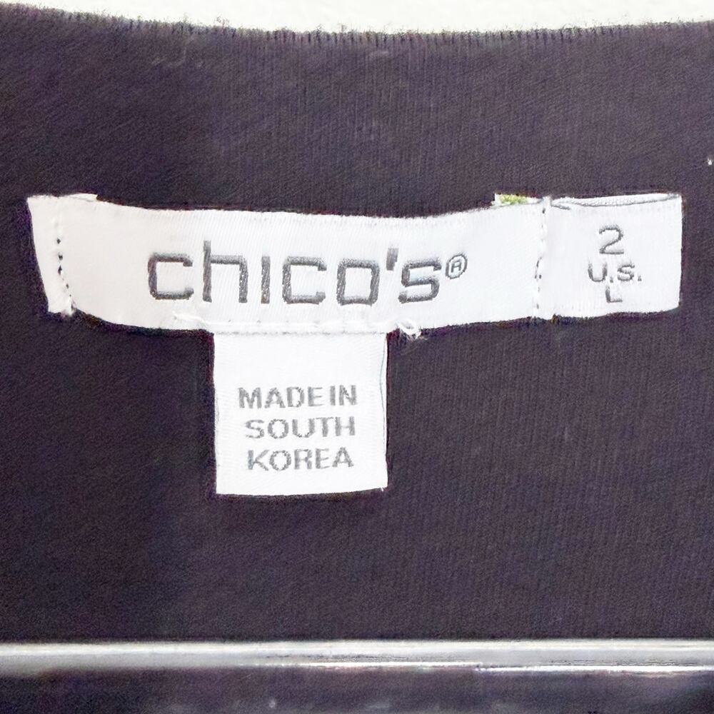 CHICO'S Touch of Cool Ruched Banded Hem Top Dolman Sleeve Black Womens Size L - Picture 6 of 9